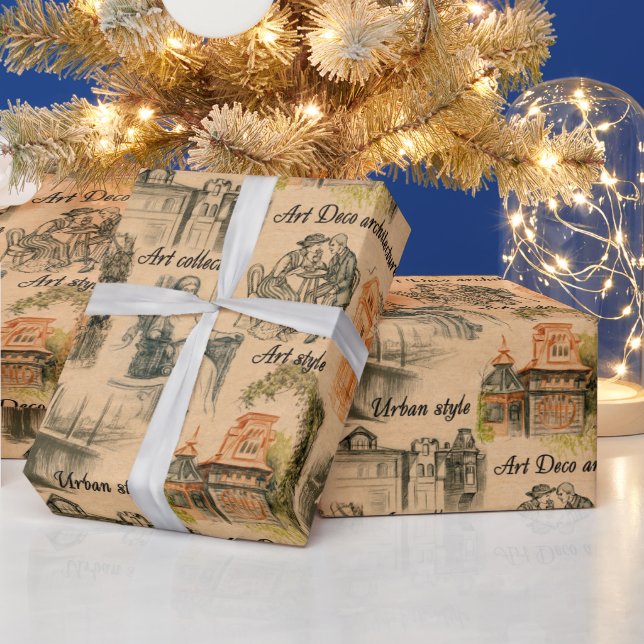 Papel De Regalo damas y casas modernas (Vacaciones)