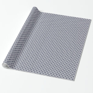 Papel De Regalo Damasco azul y blanco #3