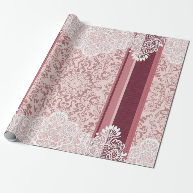 Papel De Regalo Damasco Barroco Vintage (Desenrollado)