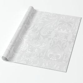 Papel De Regalo Damasco blanco elegante