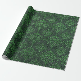 Papel De Regalo Damasco de Arpillera Verde