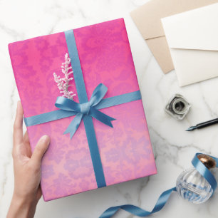 Papel De Regalo Damasco de color rosa