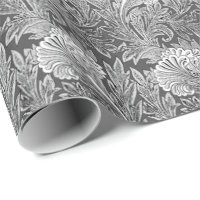 Damasco de la flor, gris jacobeo/gris y blanco