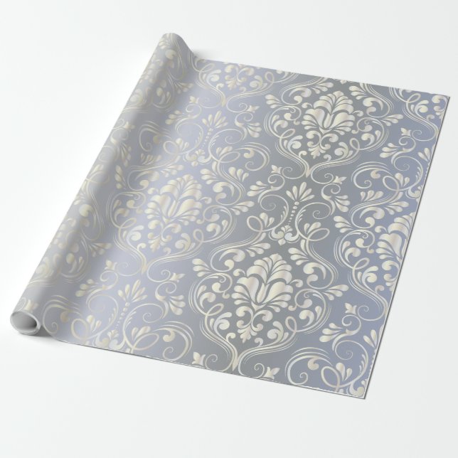 Papel De Regalo Damasco de lujo vintage (Desenrollado)