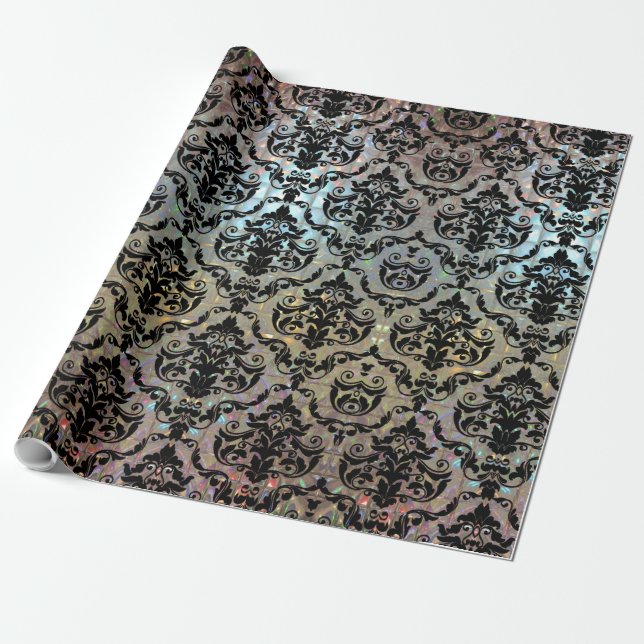 Papel De Regalo Damasco grande elegante de Halleesham 15 pies (Desenrollado)