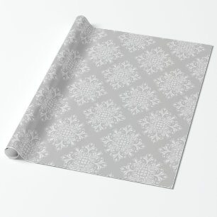 Papel De Regalo Damasco gris de encaje elegante