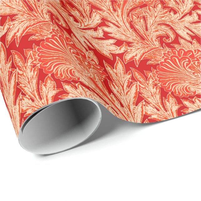 Papel De Regalo Damasco, mandarín y anaranjado claro jacobeos de (Esquina del rollo)
