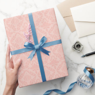 Papel De Regalo Damasco Rosa Elegante Floral Boda Cumpleaños