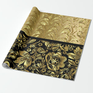 Papel De Regalo Damascos ShinyGold Y Black
