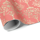 Papel De Regalo Damask Champagne Coral Royal Metallic Faux Gold<br><div class="desc">Glam y Papel de ajuste de Moda para muchas ocasiones como cumpleaños,  aniversario,  boda,  fiesta nupcial,  nuevo trabajo,  nuevo hogar,  fiesta corporativo,  fiesta de jubilaciones,  recién nacido... </div>