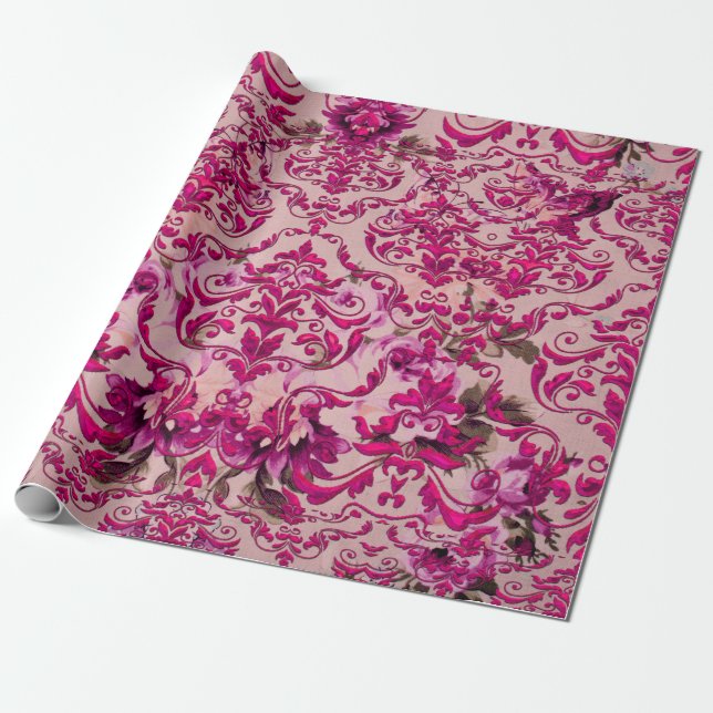 Papel De Regalo Damask de Olivia (Desenrollado)