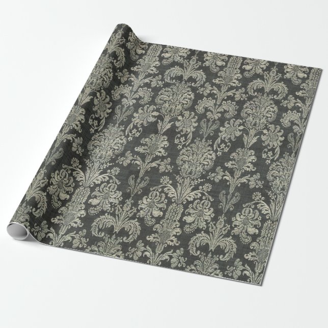 Papel De Regalo Damask Elegant Sofisticado Vintage Clásico (Desenrollado)
