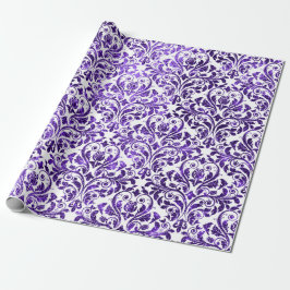 Papel De Regalo Damask Royal Purple Amethyst Violet Barroco