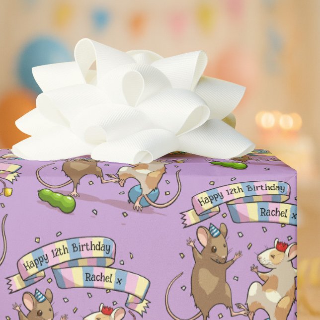 Papel De Regalo Dancing Mice Name & Age Happy Birday Fiesta (Subido por el creador)