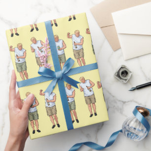 Papel De Regalo Dancing Trump Cerveza MAGA Brindis Celebración