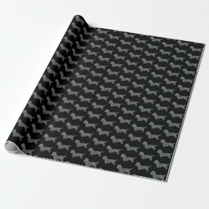 Papel De Regalo Dandie Dinmont Terrier Dog Silhouette Y&B Black