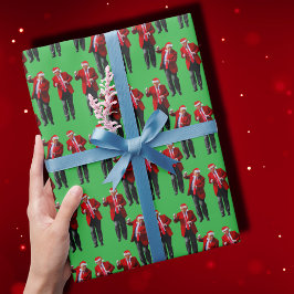 Papel De Regalo Danza de Trump | Trump Santa Hat Claus Dance