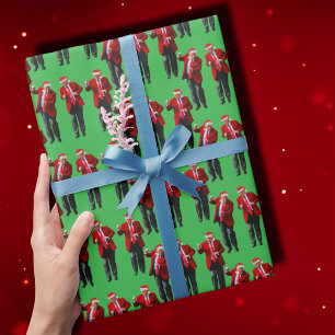 Papel De Regalo Danza de Trump   Trump Santa Hat Claus Dance