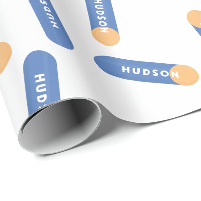 Papel De Regalo Dardo de espuma con diseño personalizado de nombre (Esquina del rollo)