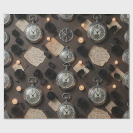 Papel De Regalo Dark Academia Pocket Watch Wrapping Paper