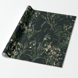 Papel De Regalo Dark Botanical Wrapping Paper
