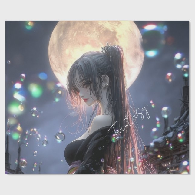 Papel De Regalo Dark fantasy girl / Aesthetic (Superficie plana)