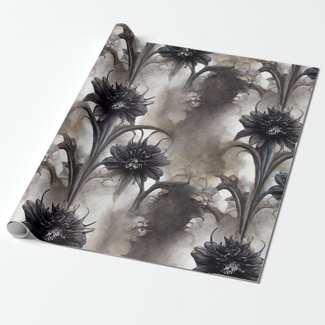 Papel De Regalo Dark Gothic Garden Gift (Desenrollado)
