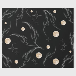 Papel de regalo Dark Gothic Moon & Stars 