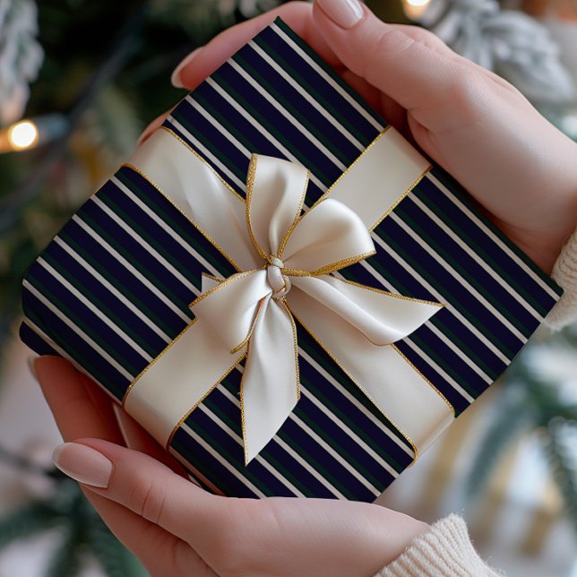 Papel De Regalo Dark Green & Navy Striped (Subido por el creador)