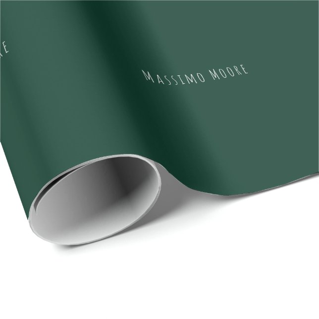 Papel De Regalo Dark Green Plain Elegant Casual Own Name (Esquina del rollo)