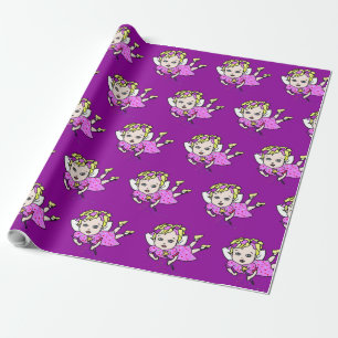 Papel De Regalo Dark Purple Fairy Flying Gift Wrap
