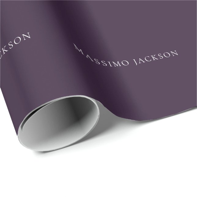 Papel De Regalo Dark Purple Minimalist Plain Modern  (Esquina del rollo)