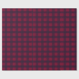 Papel De Regalo Dark Red and Navy Blue Tartan Wrapping Paper