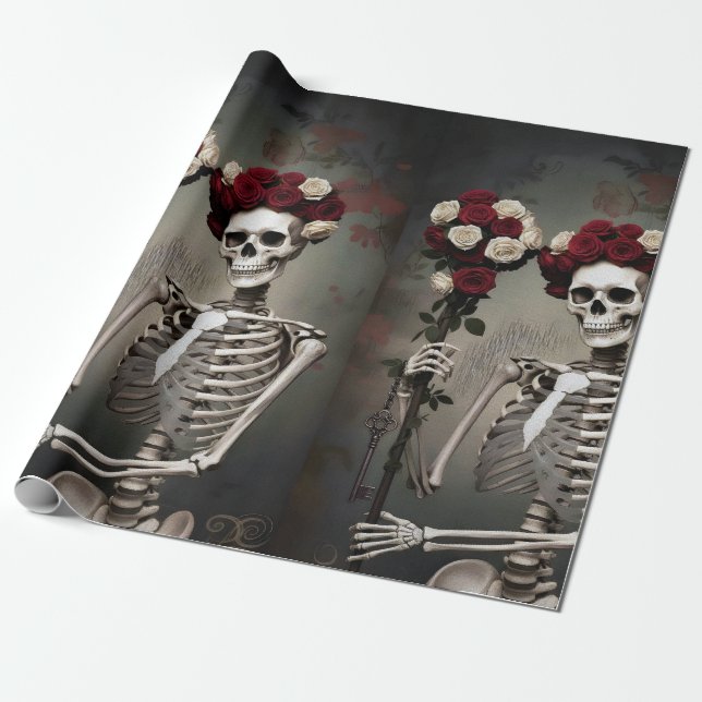 Papel De Regalo Dark Romantic Gothic Design (Desenrollado)
