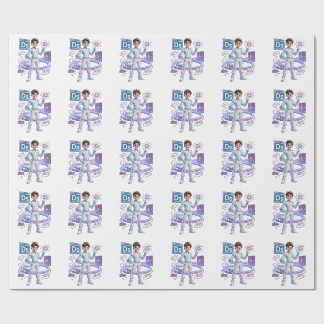 Papel De Regalo Darmstadtium (Ds) – Atómico  | COLECCIÓN ATOMIVRA (Superficie plana)