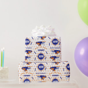 Papel De Regalo Dart Gun Battle War Boys Nacimiento Niño Edad