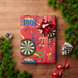 Papel De Regalo Darts Player Dartboards Patrón de historietas