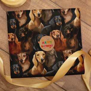 Papel De Regalo Dashing Dachshunds