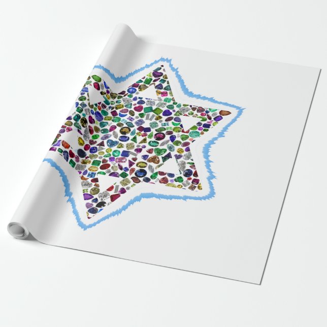 Papel De Regalo David Star made with Gemstones (Desenrollado)