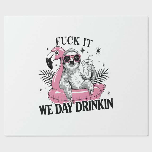Papel De Regalo Day drinkin Sloth (Superficie plana)
