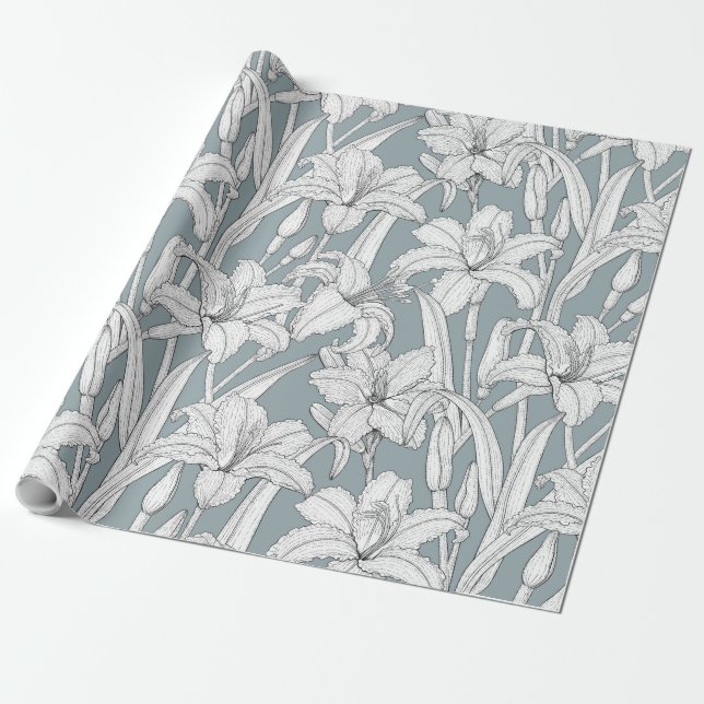 Papel De Regalo Daylilies (Desenrollado)