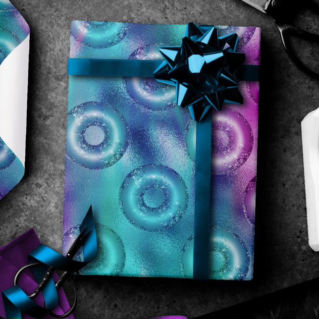 Papel De Regalo Dazzling Donuts | Ombre holográfico irlandés (Subido por el creador)