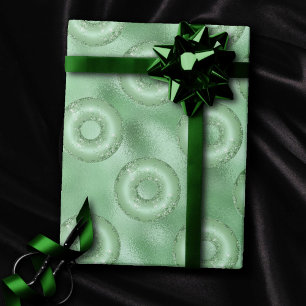 Papel De Regalo Dazzling Donuts   Patrón de espárragos verde de la