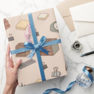 Papel de regalo de accesorios de escritorio vintag