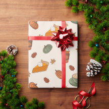 Papel de regalo de Acción de Gracias con especias