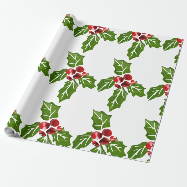 Papel de regalo de acebo (Desenrollado)
