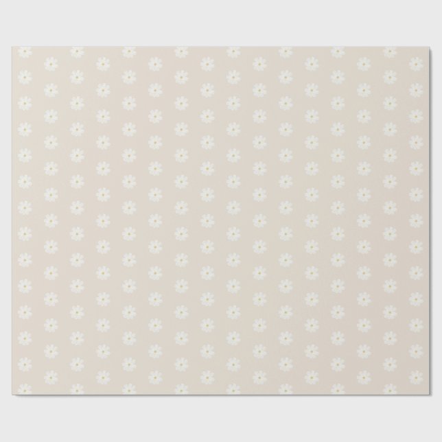 Papel de regalo de acuarela Boho Daisy (Superficie plana)