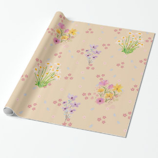 Papel de Regalo de Acuarela Flor Silvestre Pastel