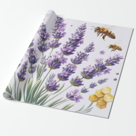 Papel de Regalo de Acuarela Floral Lavanda