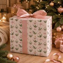 Papel de regalo de adorno de Navidad rosa moderno